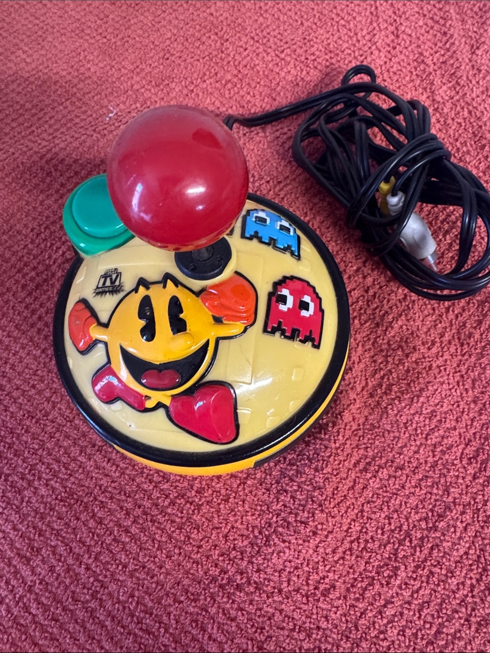 Retro Pac-Man Themed Joystick Controller in Yellow & Red-TESTED IT WORKS